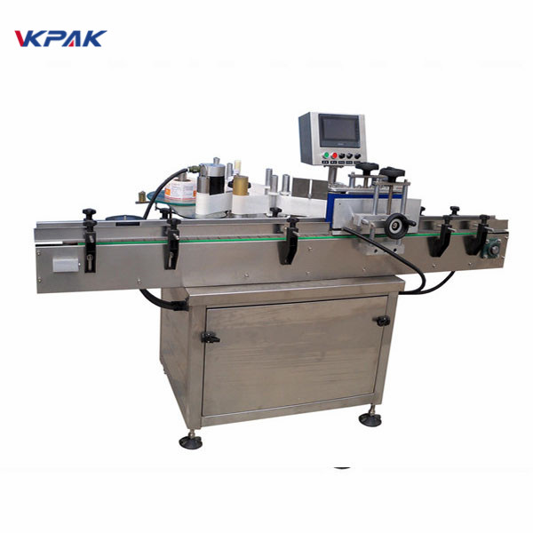 SUS304 Servo Motor Otomatik Yuvarlak Şişe Etiketleme Makinesi PLC Kontrolü